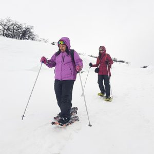 Caminata con raquetas en invierno Portezuelo Ibañez